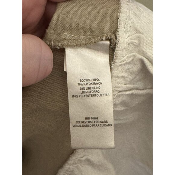 52seven‎ Women's Large Tiered Colorblock Linen Blend Midi Dress Classic Resort - Picture 4 of 4